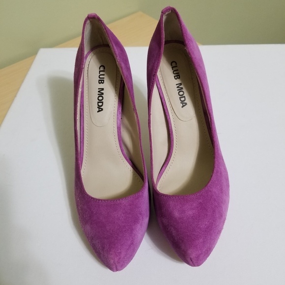 Club Moda Pink suede Heels - Picture 2 of 5